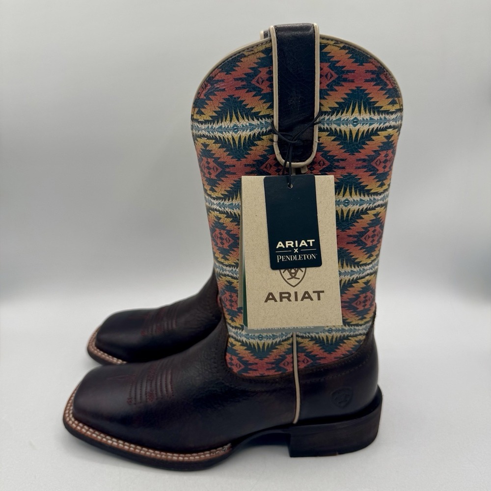 Ariat Pendleton Circuit Savanna Boot Women's Size 6 B Crackle Cafe Brown Leather - Picture 2 of 16